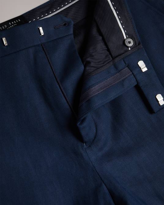 Ted Baker hombres 2ZFP1227 ropa pantalones shakert de corte slim con espiguilla Armada