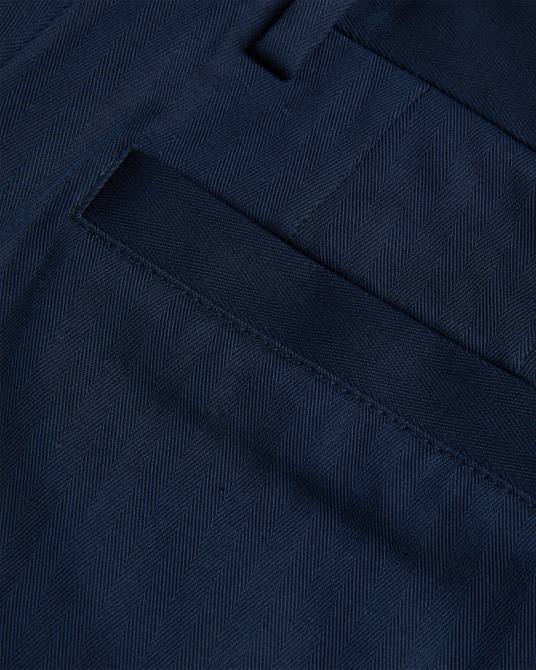 Ted Baker hombres 2ZFP1227 ropa pantalones shakert de corte slim con espiguilla Armada