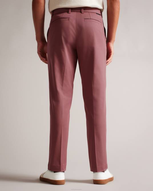 Ted Baker hombres 2ZFP1266 ropa pantalones rectos con cinturón granate