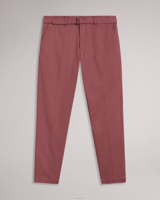 Ted Baker hombres 2ZFP1266 ropa pantalones rectos con cinturón granate
