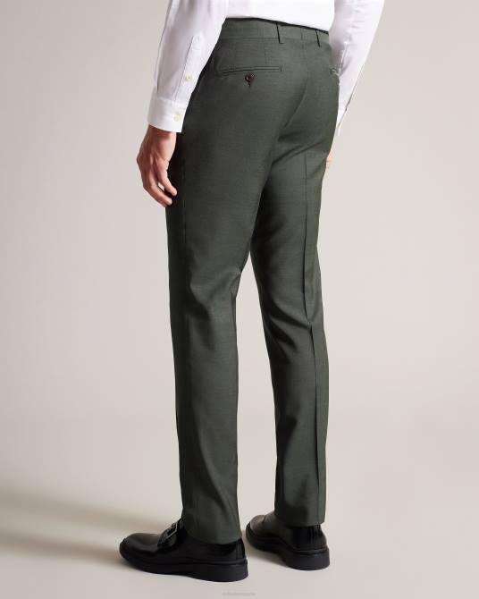 Ted Baker hombres 2ZFP1388 ropa Pantalón de traje rico en pura lana de piel de tiburón caqui