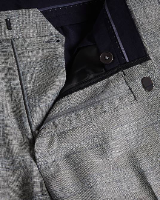 Ted Baker hombres 2ZFP1397 ropa pantalones elgolts en mezcla de lana a cuadros gris