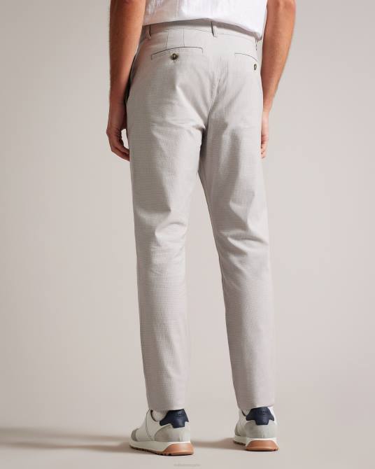 Ted Baker hombres 2ZFP1408 ropa pantalones portmay de corte slim con pata de gallo gris