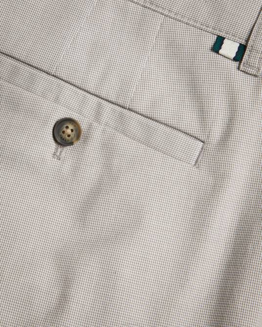 Ted Baker hombres 2ZFP1408 ropa pantalones portmay de corte slim con pata de gallo gris