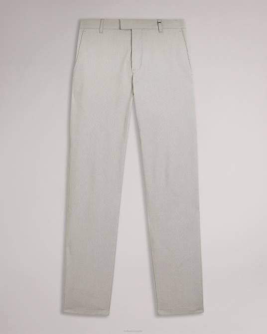 Ted Baker hombres 2ZFP1408 ropa pantalones portmay de corte slim con pata de gallo gris