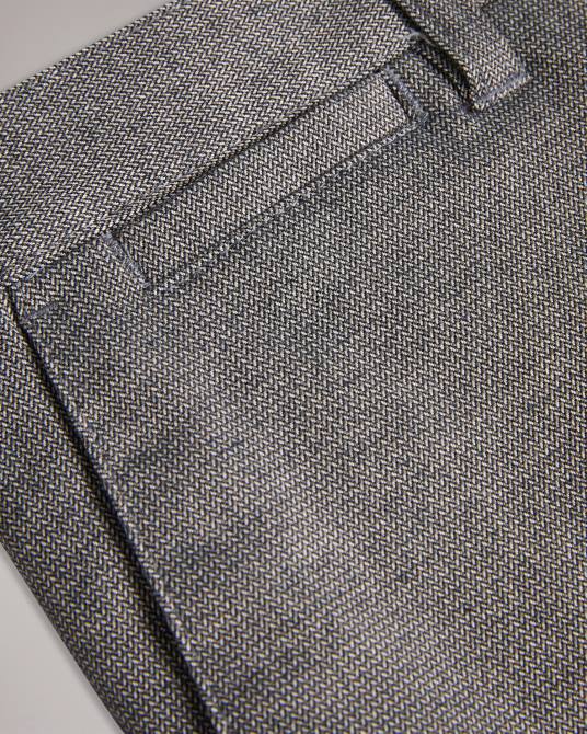 Ted Baker hombres 2ZFP1410 ropa pantalones texturizados Baren Irvine Fit gris claro