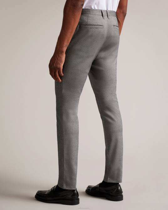 Ted Baker hombres 2ZFP1410 ropa pantalones texturizados Baren Irvine Fit gris claro