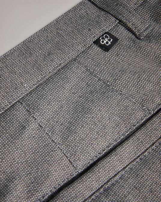 Ted Baker hombres 2ZFP1410 ropa pantalones texturizados Baren Irvine Fit gris claro