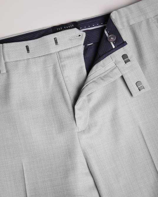 Ted Baker hombres 2ZFP1411 ropa pantalones byront de corte slim de lana gris claro