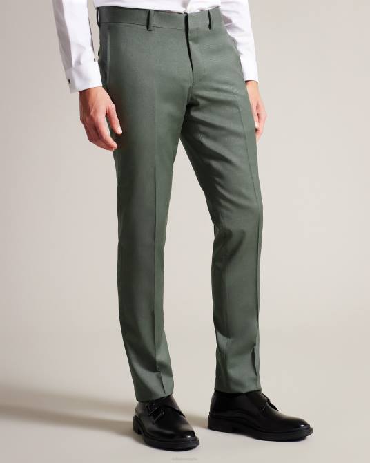 Ted Baker hombres 2ZFP1417 ropa pantalón de traje orejeras de pura lana verde