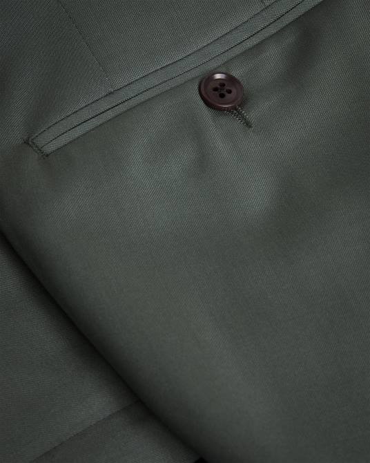 Ted Baker hombres 2ZFP1417 ropa pantalón de traje orejeras de pura lana verde