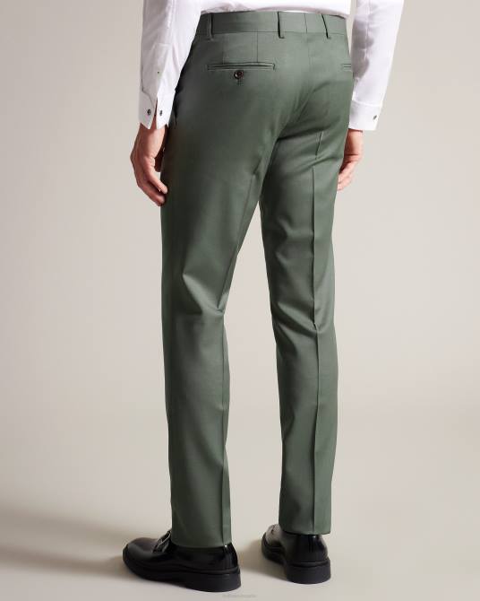 Ted Baker hombres 2ZFP1417 ropa pantalón de traje orejeras de pura lana verde