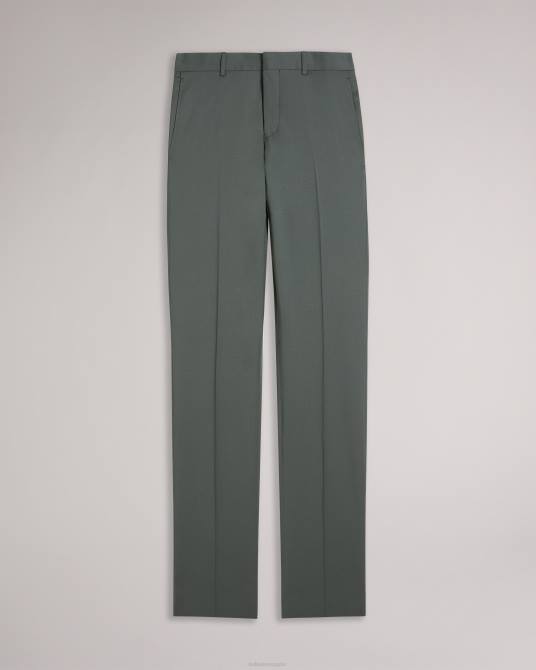 Ted Baker hombres 2ZFP1417 ropa pantalón de traje orejeras de pura lana verde