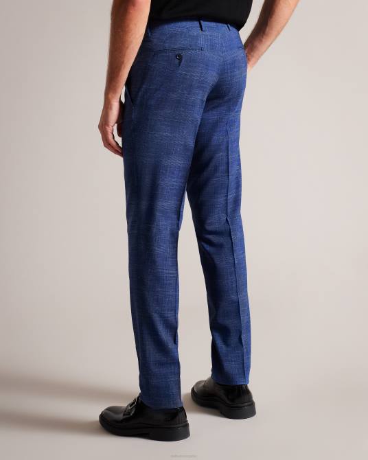 Ted Baker hombres 2ZFP1423 ropa Pantalón de traje a cuadros audient de lana y lino Armada