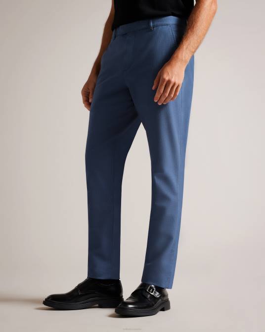 Ted Baker hombres 2ZFP1437 ropa pantalones portmay de corte slim con pata de gallo Armada
