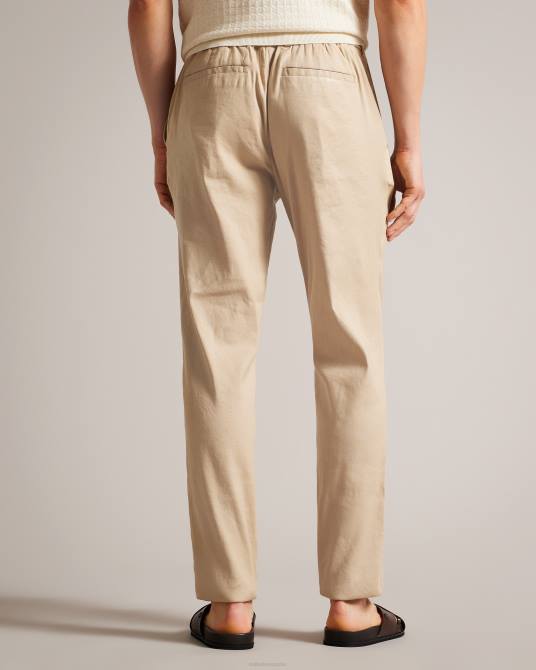 Ted Baker hombres 2ZFP1443 ropa pantalones elásticos de mezcla de lino kimmel piedra