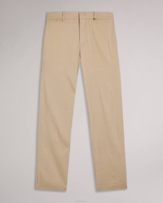 Ted Baker hombres 2ZFP1443 ropa pantalones elásticos de mezcla de lino kimmel piedra
