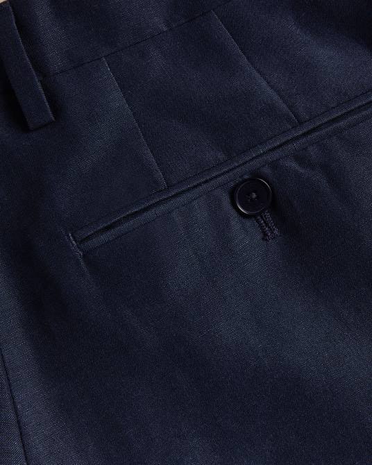 Ted Baker hombres 2ZFP1469 ropa pantalones lancet de corte slim en lana y lino Armada