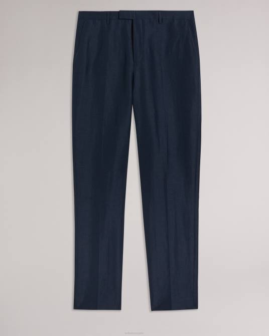 Ted Baker hombres 2ZFP1469 ropa pantalones lancet de corte slim en lana y lino Armada