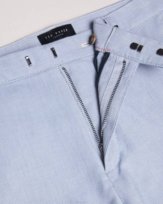 Ted Baker hombres 2ZFP1473 ropa pantalones portmay de corte slim con pata de gallo azul