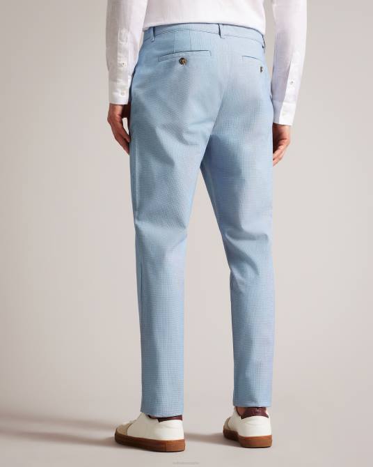 Ted Baker hombres 2ZFP1473 ropa pantalones portmay de corte slim con pata de gallo azul