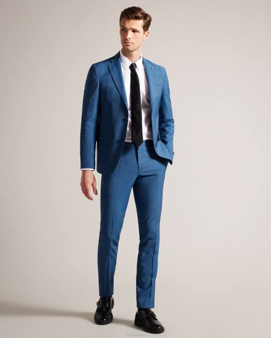 Ted Baker hombres 2ZFP1475 ropa pantalón de traje siouxt azul marino de piel de tiburón Armada