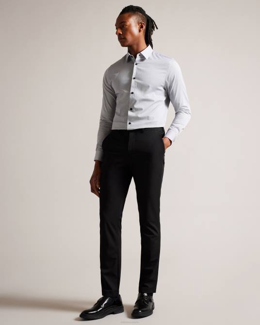 Ted Baker hombres 2ZFP1476 ropa pantalones de vestir bayonne técnicos elásticos negro
