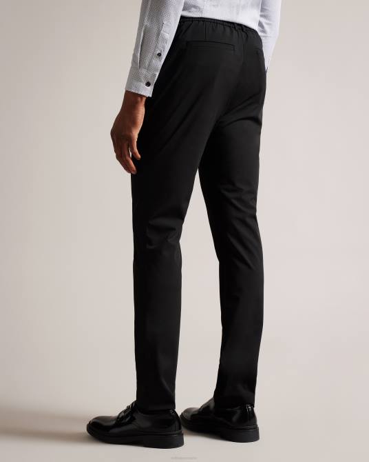 Ted Baker hombres 2ZFP1476 ropa pantalones de vestir bayonne técnicos elásticos negro