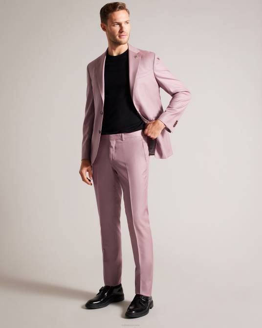 Ted Baker hombres 2ZFP1552 ropa Pantalón de traje ignacet de pura lana. rosa