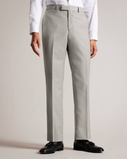 Ted Baker hombres 2ZFP1566 ropa pantalones de traje artimtr de lana cruzada piedra