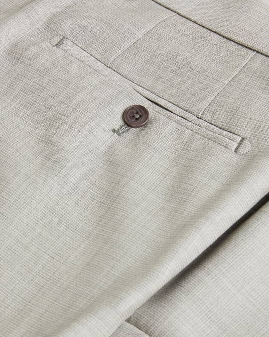 Ted Baker hombres 2ZFP1566 ropa pantalones de traje artimtr de lana cruzada piedra