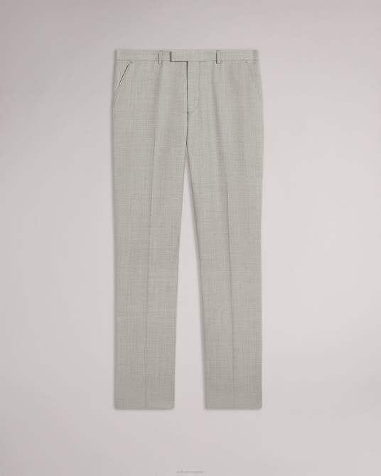 Ted Baker hombres 2ZFP1566 ropa pantalones de traje artimtr de lana cruzada piedra