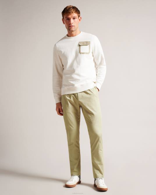 Ted Baker hombres 2ZFP1567 ropa pantalones bossar de corte regular con diseño de espiguilla natural