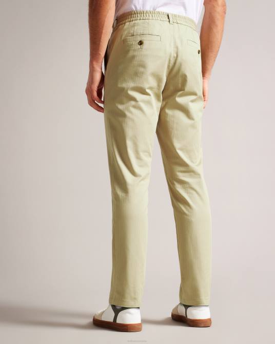 Ted Baker hombres 2ZFP1567 ropa pantalones bossar de corte regular con diseño de espiguilla natural