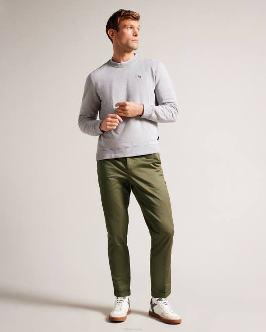 Ted Baker hombres 2ZFP1568 ropa pantalones luciant de sarga slim verde oscuro