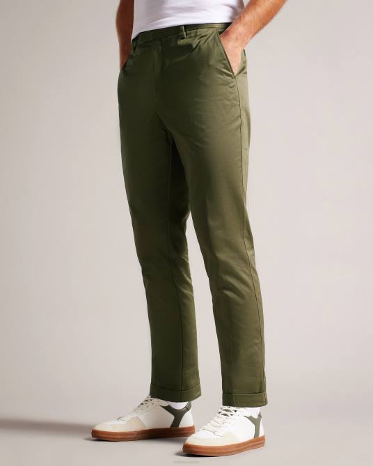 Ted Baker hombres 2ZFP1568 ropa pantalones luciant de sarga slim verde oscuro