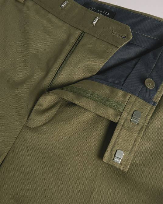 Ted Baker hombres 2ZFP1568 ropa pantalones luciant de sarga slim verde oscuro