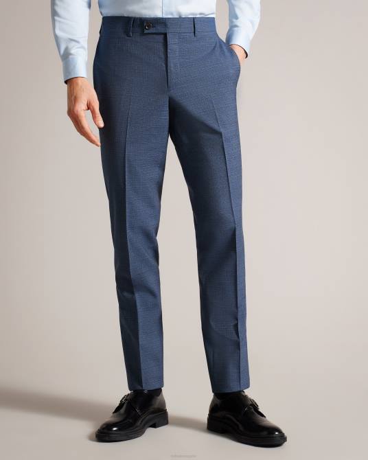 Ted Baker hombres 2ZFP1584 ropa pantalón traje raitht tweed azul marino Armada