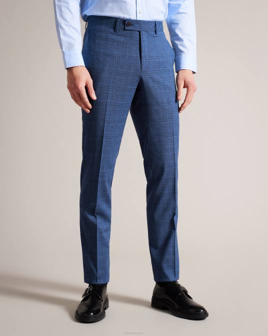 Ted Baker hombres 2ZFP1594 ropa pantalones de traje drydent cuadros azul marino Armada