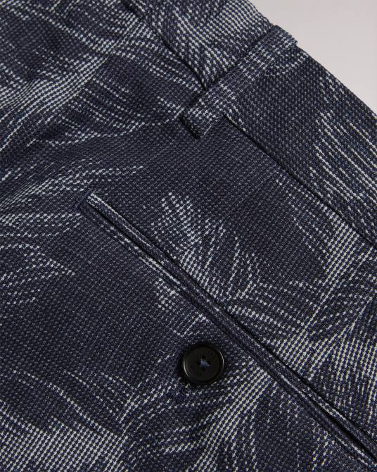 Ted Baker hombres 2ZFP1604 ropa pantalones de traje hoja postot Armada