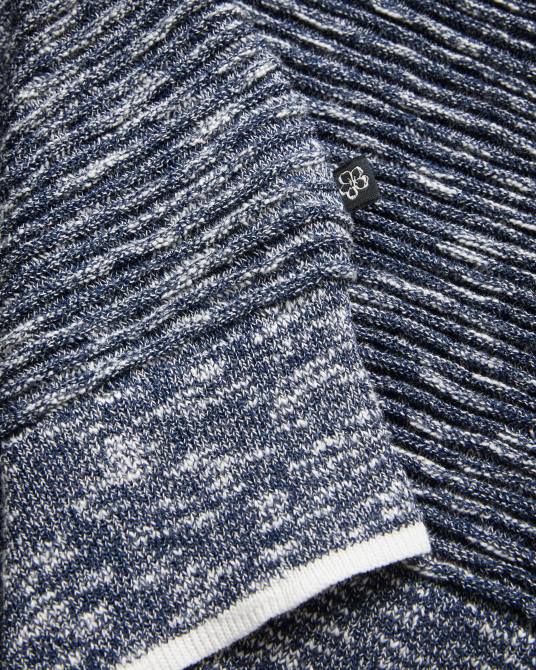 Ted Baker hombres 2ZFP1539 ropa polo plantr con cuello abierto jaspeado azul oscuro