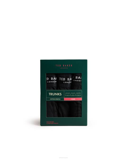 Ted Baker hombres 2ZFP1491 ropa Pack de 3 calzoncillos lisos Cylyye negro