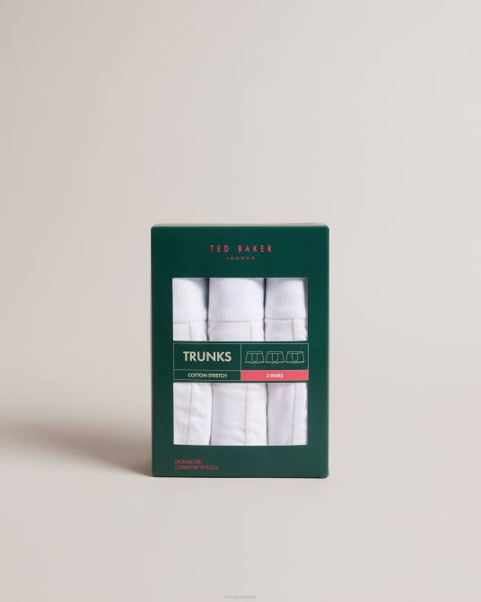 Ted Baker hombres 2ZFP1576 ropa paquete de 3 calzoncillos nael blanco