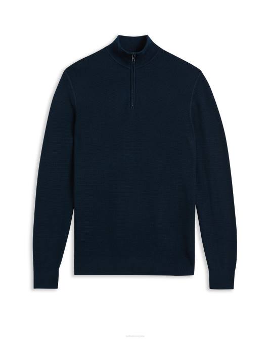 Ted Baker hombres 2ZFP1251 ropa meaddo suéter con media cremallera y cuello alzado Armada