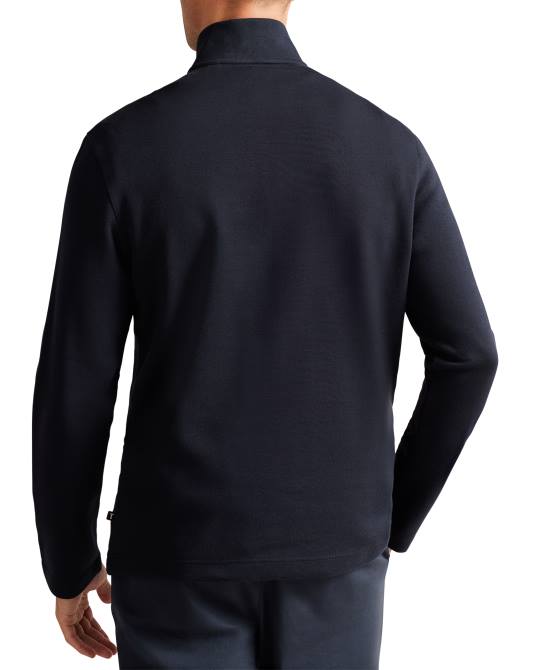 Ted Baker hombres 2ZFP1271 ropa jersey morric con media cremallera y cuello alzado Armada