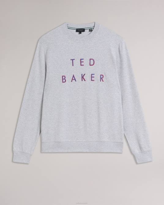 Ted Baker hombres 2ZFP1273 ropa jersey de manga larga con logo de Sonics marga gris