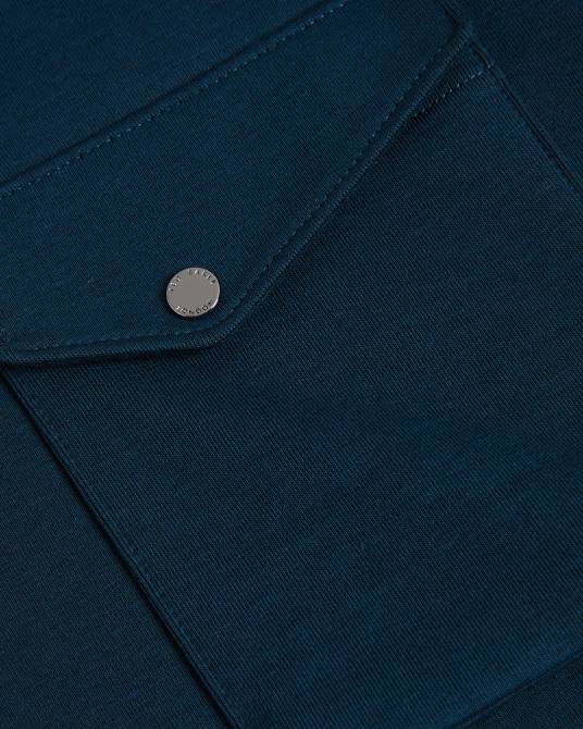 Ted Baker hombres 2ZFP1289 ropa jersey ecos con media cremallera y cuello alzado Armada