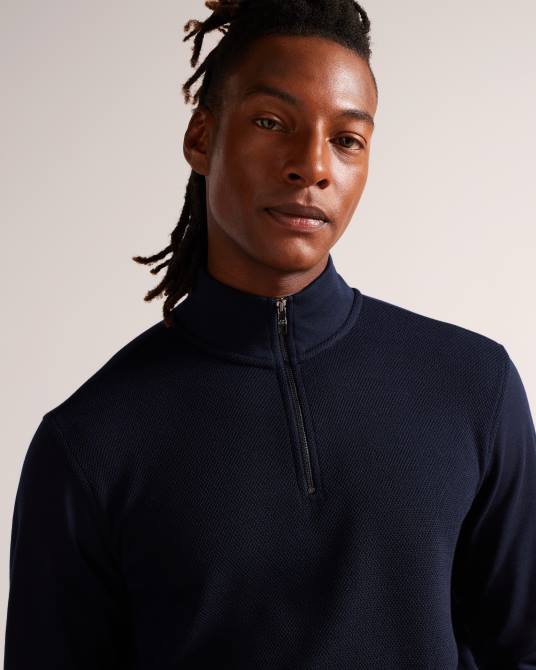 Ted Baker hombres 2ZFP1292 ropa sanot jersey de manga larga con cuello alzado Armada