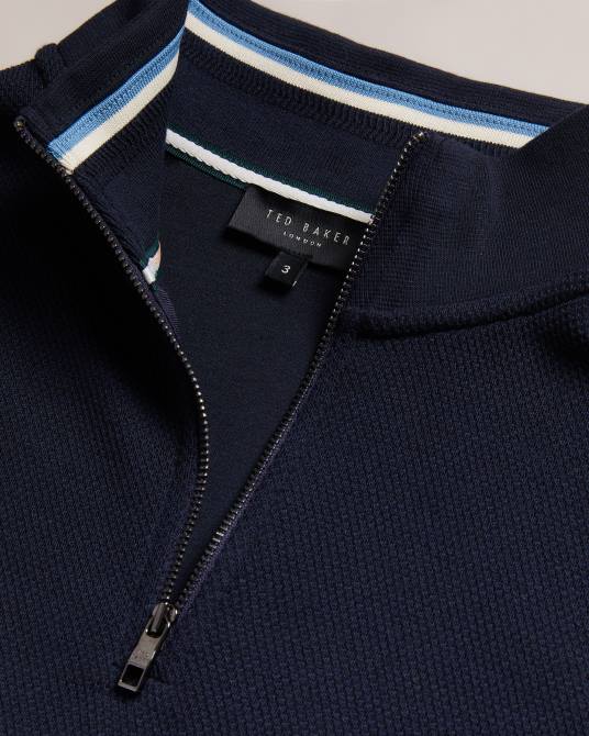 Ted Baker hombres 2ZFP1292 ropa sanot jersey de manga larga con cuello alzado Armada