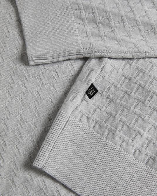 Ted Baker hombres 2ZFP1490 ropa Jersey Dartell de manga larga con cuello redondo y costuras en T gris claro